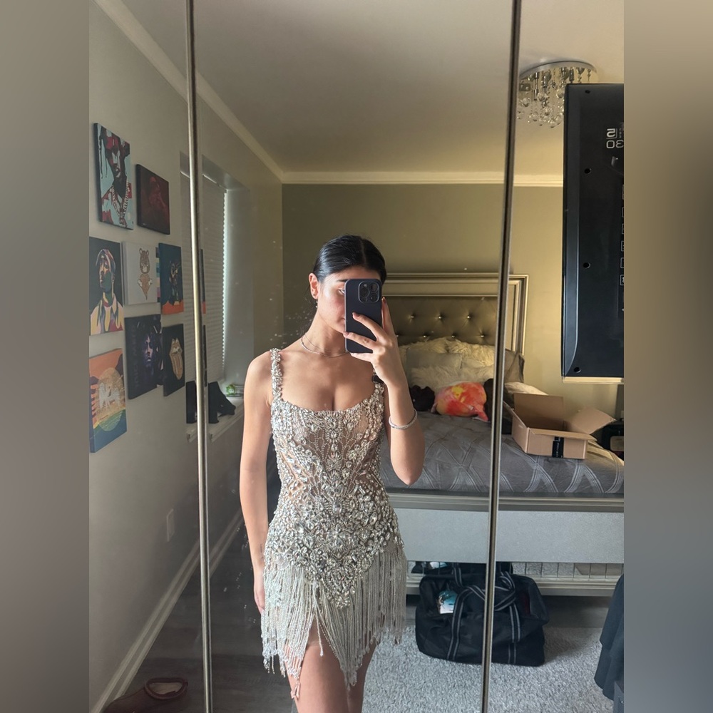 Corset dress with crystals and stones - Picture 4 of 6